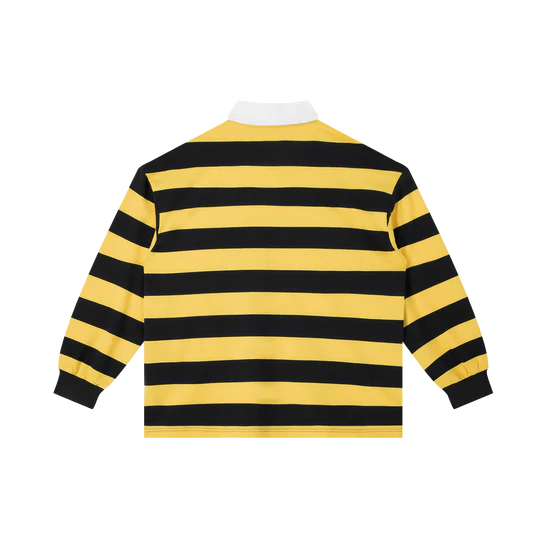 T-Shirt 404ASTERISKS Collared Color Block Stripe Polo Shirt Streetwear