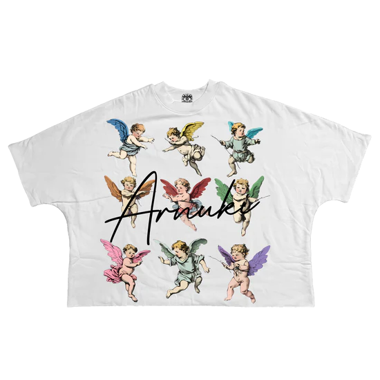 T-Shirt Cherubs V2 Streetwear Cropped Boxy Tee Cotton For A Soft Breathable Fit 280GSM
