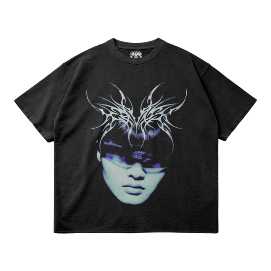 T-Shirt Kryptic Myst Garment Dyed Streetwear Tee 260GSM Cotton Faded Raw Hem True To Size