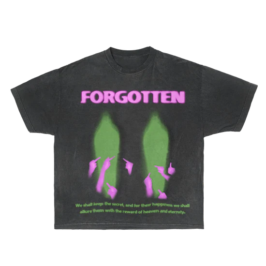 T-Shirt Paranormal Forgotten Garment Dyed Streetwear Tee Cotton Short Sleeve