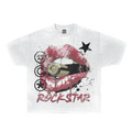 T-Shirt Rockstar Streetwear White Cotton Tee Casual Wardrobe Essential True To Size For Confident Everyday Style