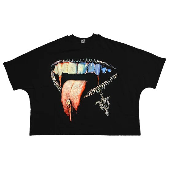 T-Shirt Vamp Streetwear Cropped Boxy Tee 280GSM 100 Percent Cotton Unisex Casual Tee For Everyday Streetfashion