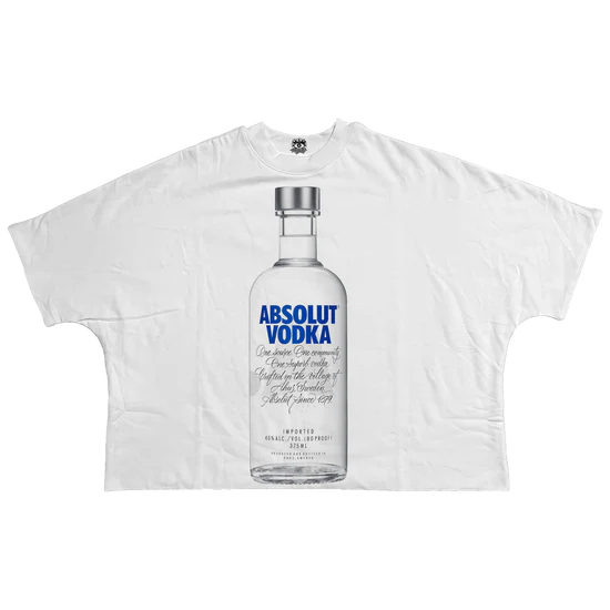T-Shirt Vodka Streetwear Cropped Boxy Tee Designed In 100 Percent Cotton For Everyday Street Style 280 GSM